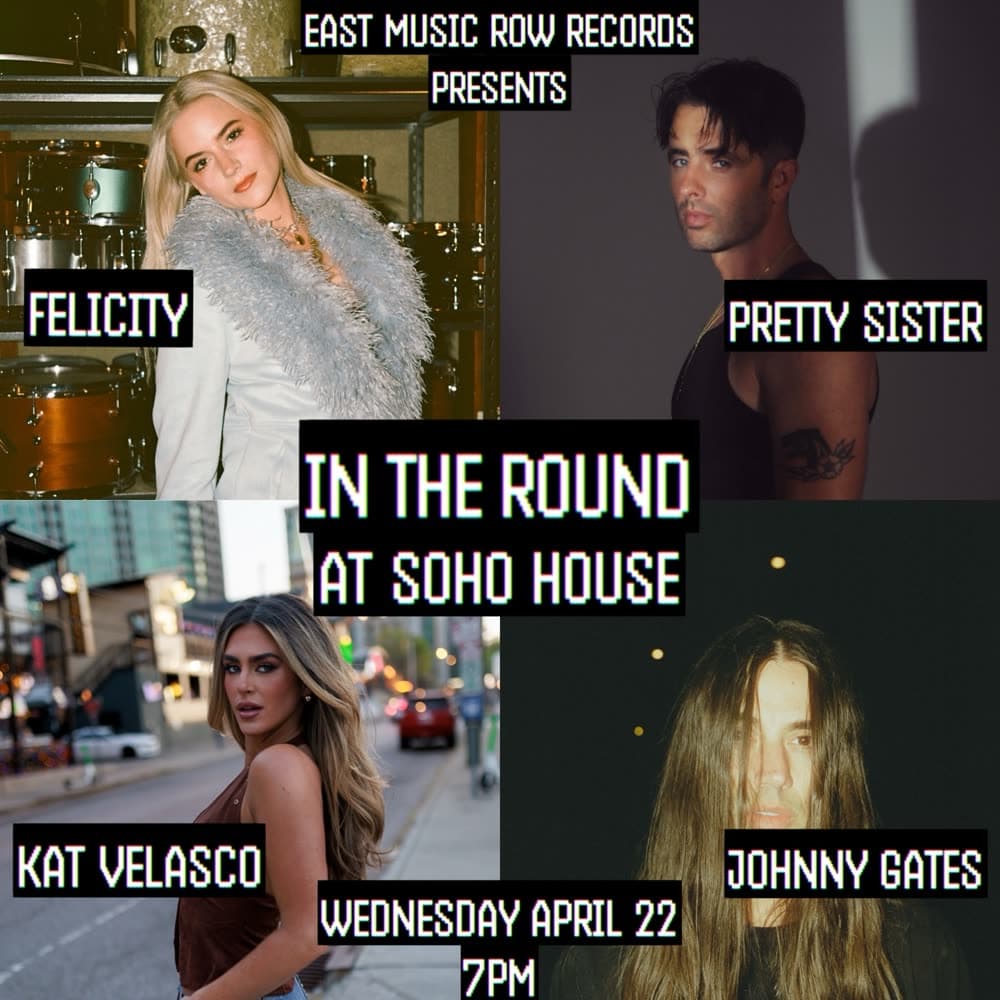 In the Round at Soho House flyer with Felicity, April 22
